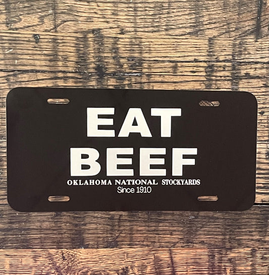 Eat Beef Metal License Plate
